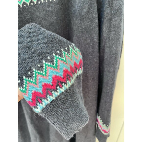 Talbots Women's Fair Isle Shift Sweater Dress Navy Long Sleeve NWT PXL Petite - Picture 5 of 7